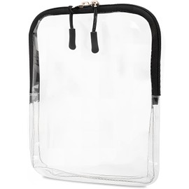 Jaasuee Clear Travel Toiletry Bags - Transparent Cosmetic Bag for Travel Liquids & Miscellaneous Items - Reusable and Suitable Size for Luggage