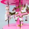 Tiardey Pink Classic Carousel Music Box Rotating Music Box Light