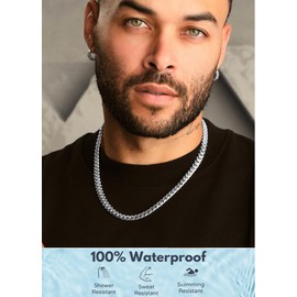 Avotto Silver Plated Chain 8mm Cuban Chain Necklace Hypoallergenic Silver Chains Necklace Jewelery Gifts 24Inch