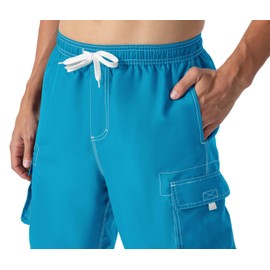 Rdruko Mens Big and Tall Swim Trunks Quick Dry Board Holiday Hawaiian Shorts with Liner(Sky Blue, CA L)