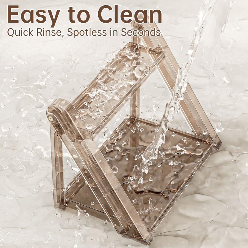 NiHome Foldable Coffee Bar Organizer Rack (Amber)