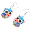 HUAGEO Valentines Day Acrylic Cute Owl Earrings Fun Floral Love