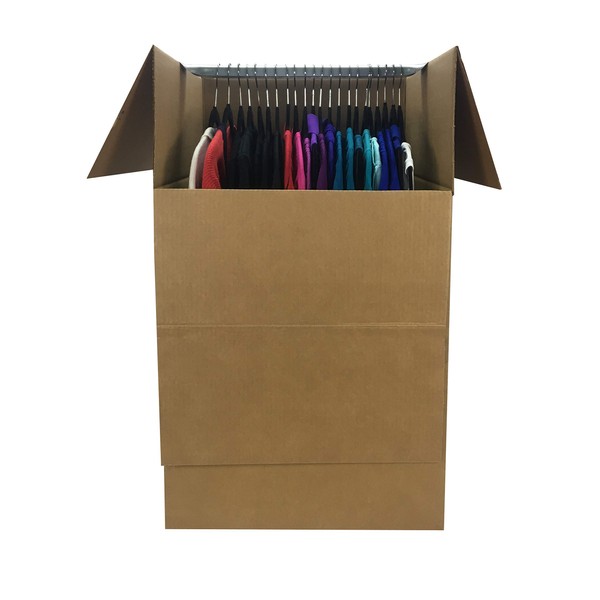 uBoxes Shorty Space Saving Wardrobe Moving Boxes (Bundle of 6) 20" x 20" x 34" Moving Boxes