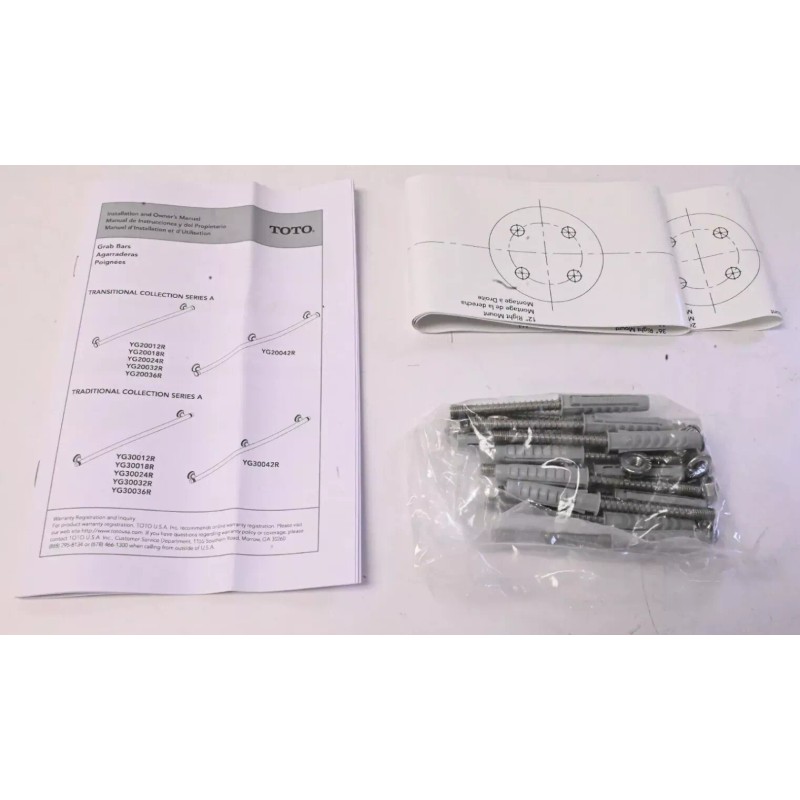 Toto Grab Handle Bar 42" Wall Mount 46 Long Polished