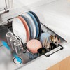 iSPECLE Small Sink Dish Drying Rack with Cup Holder, Expandable