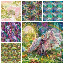 3 Wishes Fabric Princess Dreams By 3 Wishes Pink Castle In The Sky Cotton Fabric by The Yard