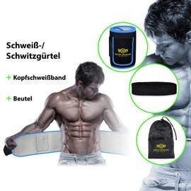 Lucky Humans® High Quality Premium 2021 Sweat Belt for Women and Men, Postnatal Sauna Belt, Abdominal Sweat Belt, Slimming Belt for Women and Men, Slimming Abdominal Belt, blue