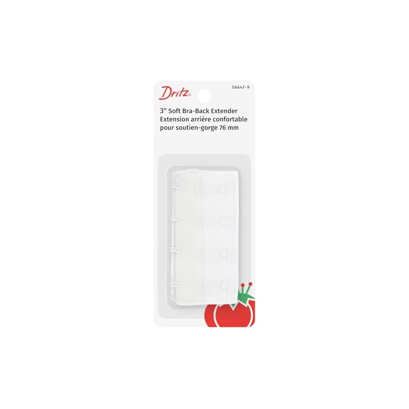 Dritz Bra Back Extender 3-Inch Wide-White 4 Hooks