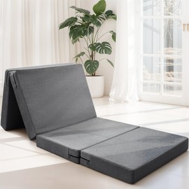 Foamio Quad Folding Mattress, Twin Size - 3.2 Inch Foldable Memory Foam Mattress with Washable Cover, Suitable for Camping, Floor RV, Yoga, Guest Bed (75"x38"x3.2")