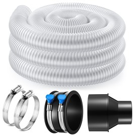 2-1/2 x10 ft PVC Dust Collection Hose with 2 Steel Hose Clamps 4 Inch to 2-1/2 Inch Cone Reducer and 4 in Dust Collection Flex Cuff with 2 Adjustable Turn Key Thumb Clamps for Debris Collection System