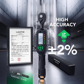 LLAVETOR Mini Torque Wrench Digital - 1/4-Inch Drive with Buzzer & LED, 13.2-265.5in.lb, High Precision Electronic Tool for Bike Repairs, Calibrated for Superior Performance