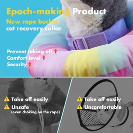 EWES Cat Cone Collar Soft S Size Alternative Neck Cones to Stop Licking for Cats Dogs Kitten Comfy Elizabethan Collars After Surgery Neuter Cat Dog Donut Collar for Pet e Collar Recovery Shame