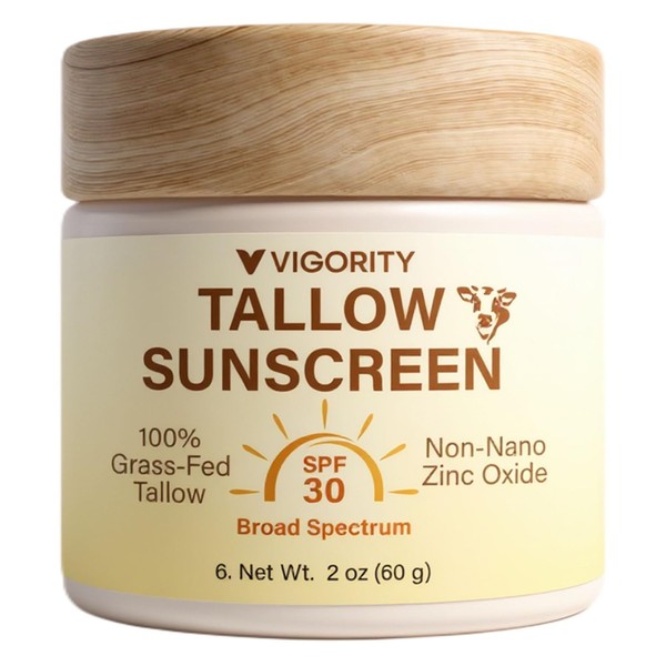 Beef Tallow Sunscreen with Clear Zinc: Non-Toxic SPF 30 Sunscreen