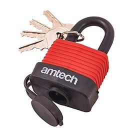 Amtech T0745 40mm Weatherproof Padlock Black & Red