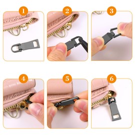3pcs Grey Zipper Pull Replacement Zipper Repair Zippers Tab Repair for Luggage Gold Zippers Slider Pull Tab for Backpack Jacket Suitcase Coat Handbags Sewing Notions and Supplies(Samll/Middle/Large)