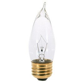 Satco S3264 120V Medium Base 25-Watt CA10 Light Bulb, Clear