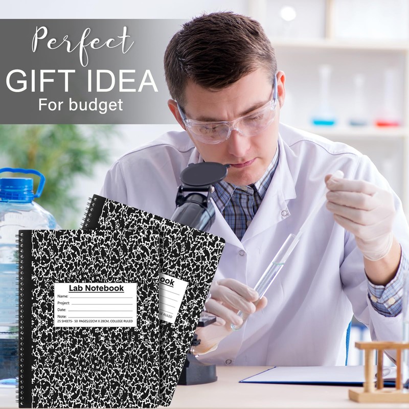 Affrolling 1 Pack Carbonless Lab Notebook Carbon Copy 8.5'' x