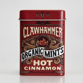 Clawhammer Organic Mints | USDA Certified Organic, Gluten Free, Non-GMO, Kosher | Hot Cinnamon, 30 Count Tin