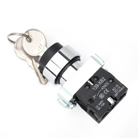 STARELO 22mm Key Switch 2 Position Maintained 1NO Latching Rotary Key Switch 10A 440V XB2-10Y/21.(2 Position Maintained)