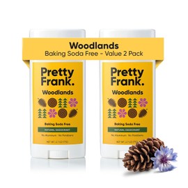 PRETTY FRANK Desodorante En Barra Natural Sin Aluminio Ni Bicarbonato De Sodio, Aroma A Bosque(Paquete De 2)| Apto Para Pieles Sensibles, Control Eficaz Del Olor Para Mujeres Y Hombres, Ingredientes O