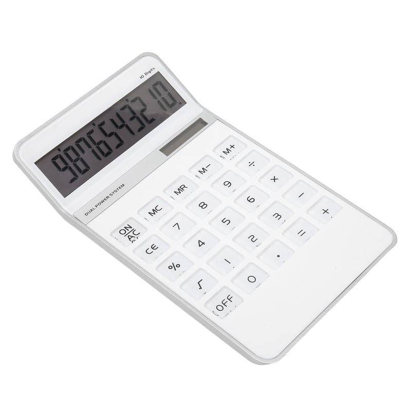 Calculator Solar Battery Powered Transparent Large Keys LCD Display Office