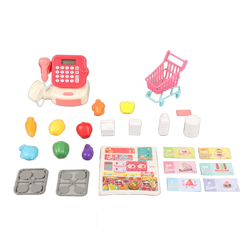 Cash Register Playset Stimulation Cosplay Learning Calculation Shopping Checkout Money