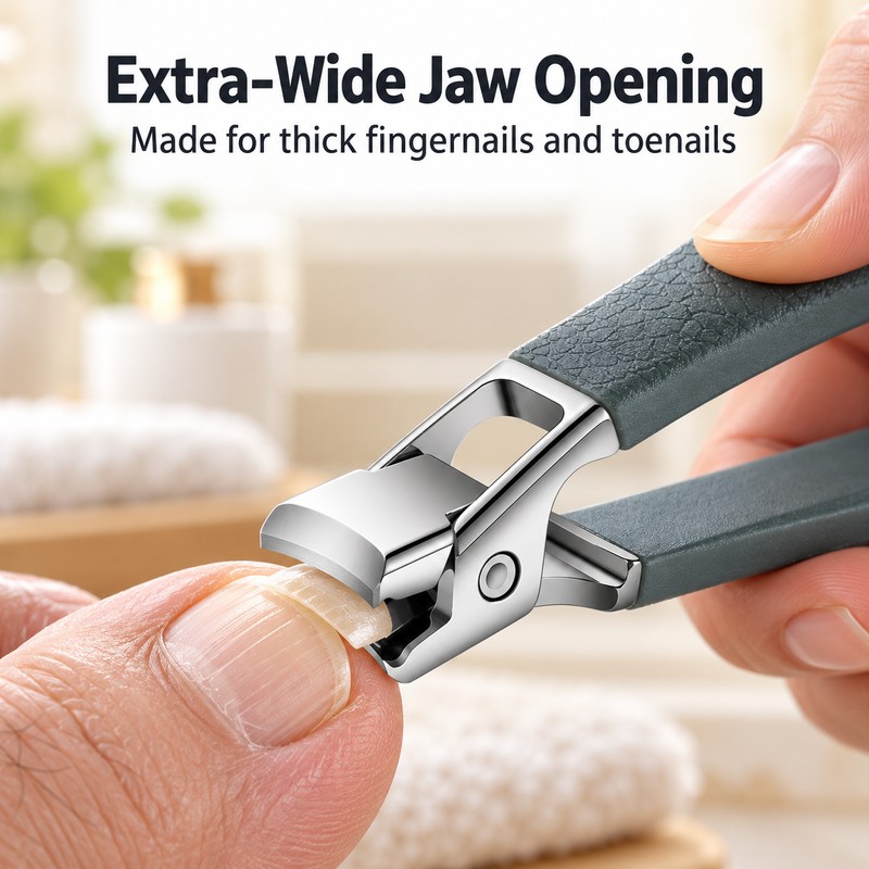 Heavy Duty Thick Toenail Clippers – Wide Jaw Stainless Steel