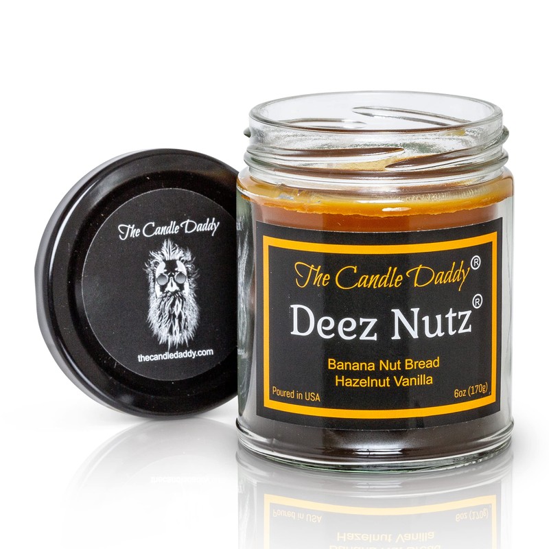 Deez Nutz- Funny- Banana Nut Bread- Hazelnut Vanilla- Scented Candle-