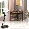 Triangle Corner Desk with Charging Station and LED Light for