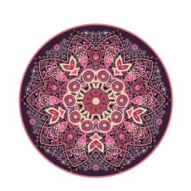 Knsbk Large Round Yoga Mat 4.6’ x 3.5mm for Exercise Premium Extra Thick, Ultra Comfortable, Non Slip, Meditation Mat