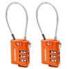 munkees TSA Approved Luggage Lock Padlock with Cable, Resttable Combination,