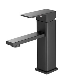 Vuadzren Bathroom Washbasin Mixer Tap Single Lever Small Single Lever Mixer Tap Stainless Steel for Washbasin (1, Black)