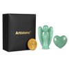 Artistone Green Aventurine Guardian Angel Heart Stone Healing Crystal Set