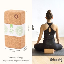Bodhi Set of 2 Yoga Blocks Bricks Made of Natural Cork