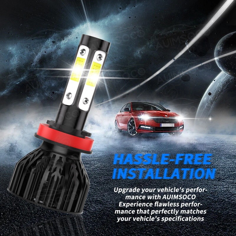 AUIMSOCO 9005 H11 LED Headlight KIT Combo Bulbs 6000K High&Low