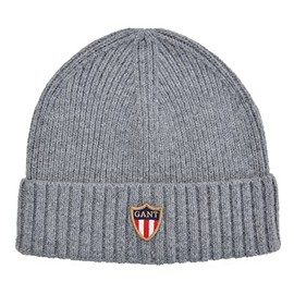 GANT Knitted Hat Banner Shield Beanie Wool One Size, gray