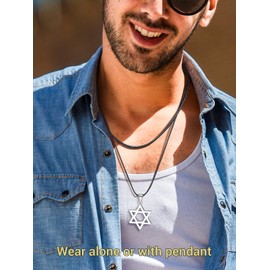 PIYIZ 26 Inch Leather Cord Necklace Waterproof Braided Rope Chain for Men Women Stainless Steel Clasp Pendant's Chain Wax Leather String Necklaces