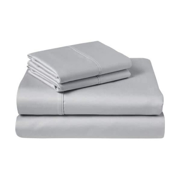 Yarns of Cotton Silver Grey Solid Twin Size Sleeper Sofa