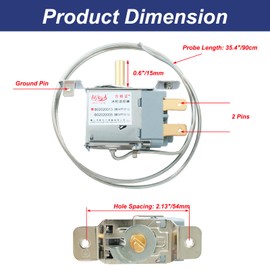 Luomorgo Mini Refrigerator Temp Control Freezer, 2 Pin WPF-22 Universal Freezer Refrigerator Temperature Control Thermostat, Mini Fridge Thermostat
