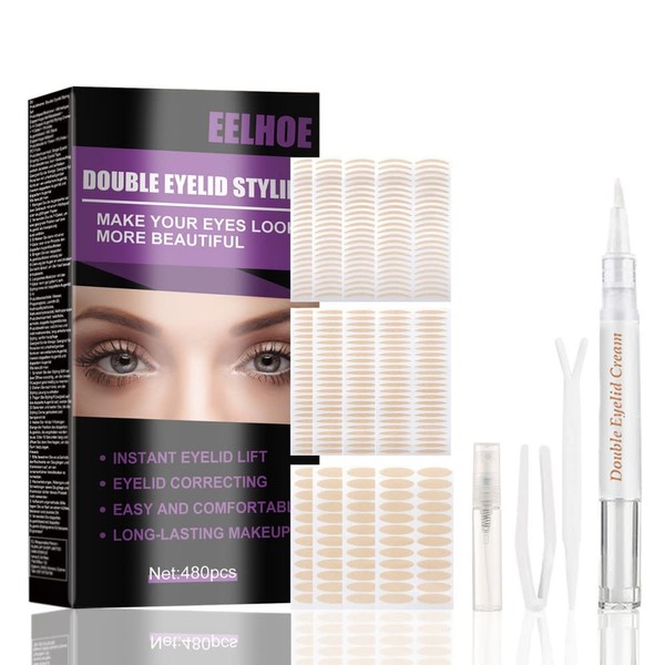 YILINNA Eyelid Tape Kit Eyelid Lift Strips Double Eyelid Tape Invisible Double Eyelid Lift Strips Instant Eyelid Stickers for Uneven Monolids Instantly Enlarge the Eyes