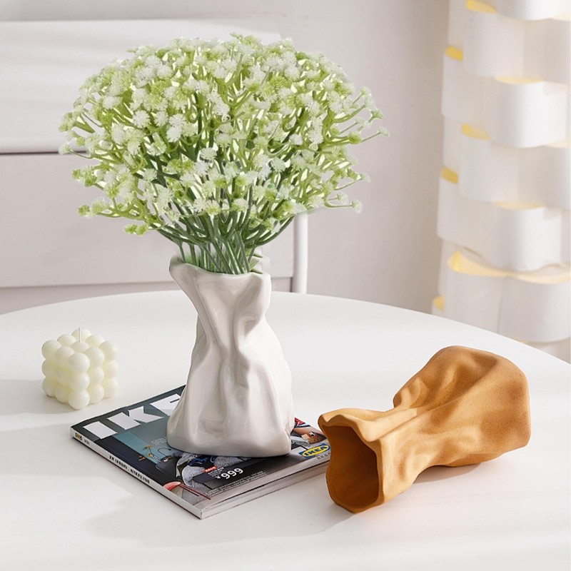 6Pcs Artificial Flowers,White Faux Fake Flower Bouquet Decoration,DIY Small Dried