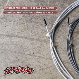 CATGRIPS Premium Fitness Skipping Rope Replacement for Jump Rope, Coated Steel Cross Training Skipping Rope, 2.4 mm Cable, Jumping Rope, Tangle-Free (Light Grey)