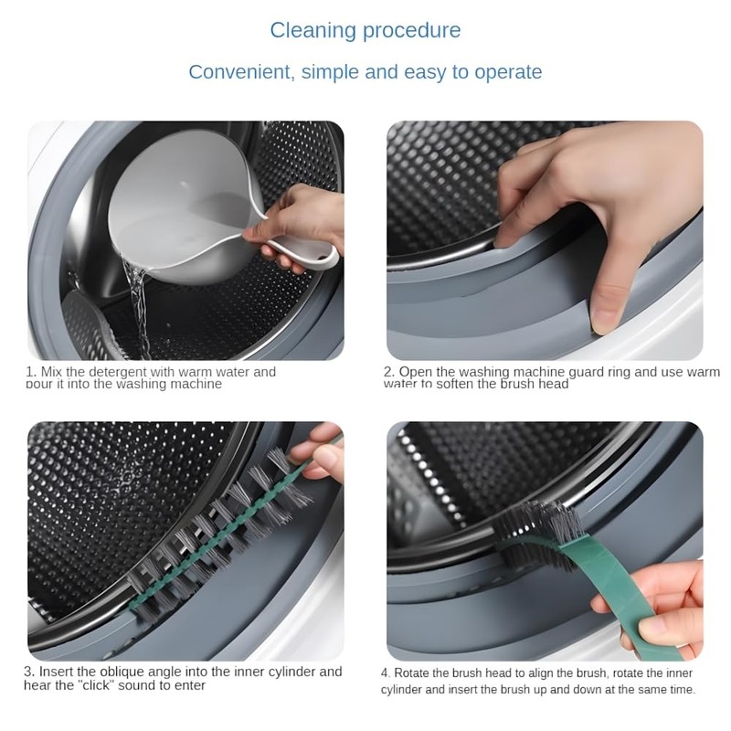 3 Pack Washing Machine Cleaning Brush - Deep Cleaning Tool