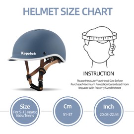 Kopobob Kids Bike Helmet with Integrated Low Visor Bike Helmet for Kids Boys and Girls Kids Helmet BMX Helmet Skateboard Helmet for Years 5+ (51-57cm)