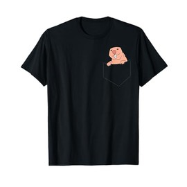 Funny Naked Mole In A Pocket Cute Naked Mole Rat In Pocket T-Shirt