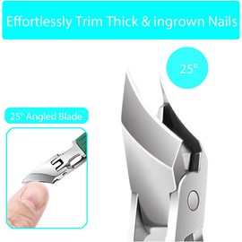 Eagle Beak Nail Clippers, Three Sets of Eagle Beak Beveled Nail Clippers, 2025 New Oblique Toenail Clippers, Wide Jaw Anti-Splash for Ingrown Toenails and Thick Nails for Seniors (Green)