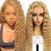 Lakaisa Curly Wave Human Hair Wig, Blonde, 4x4 Lace Front
