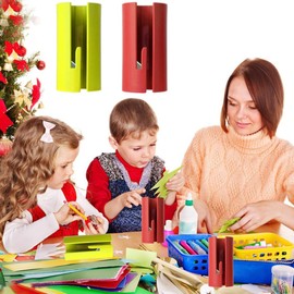 Wrapping Paper Cutter - Gift Wrap Cutter for Christmas, Secure & Easy-to-Use Fast Kraft Paper Roll Slitter, Appropriate for Effortless Wrapping at & Christmas (Red, 1Pcs)