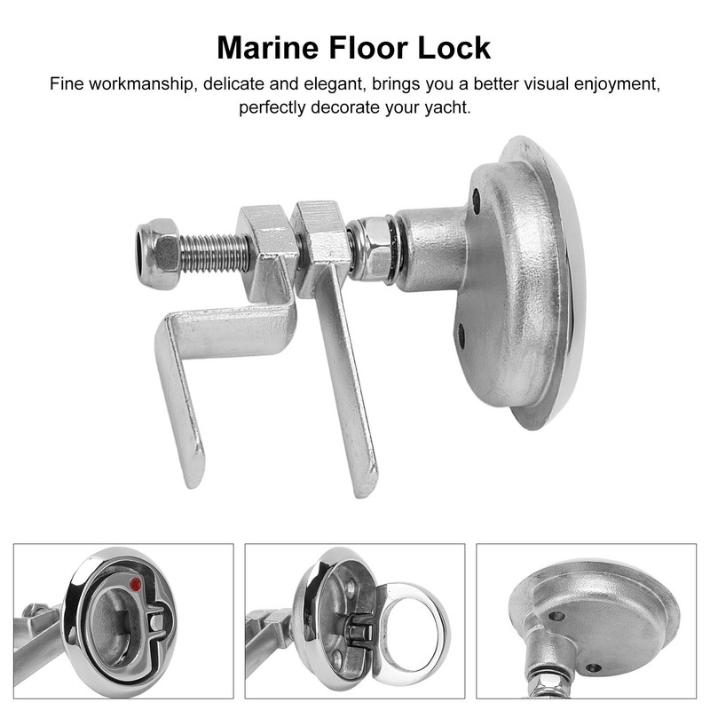 Stainless Steel Marine Deck Floor Lock Highly Polishing Yacht Boat