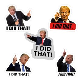 I Did That Trump Stickers, 100 Pcs Funny Trump I Did That Bumper Stickers, Pointed to Your Left and Right Decal for Laptop, Water Bottle, Phone, Car, Motorcycle Helmet, Window